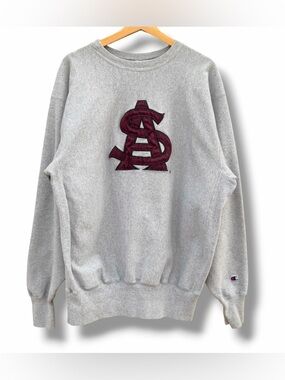 Vintage 90s Champion Arizona State University Reverse Weave Sweatshirt Gray XXL